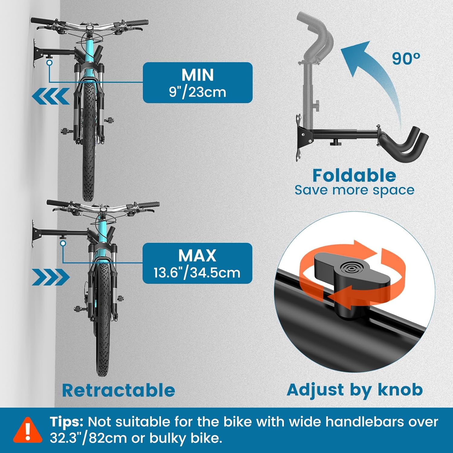 Detalle de Housolution Bike Wall Mount 4-pack, 48.5 lb capacity