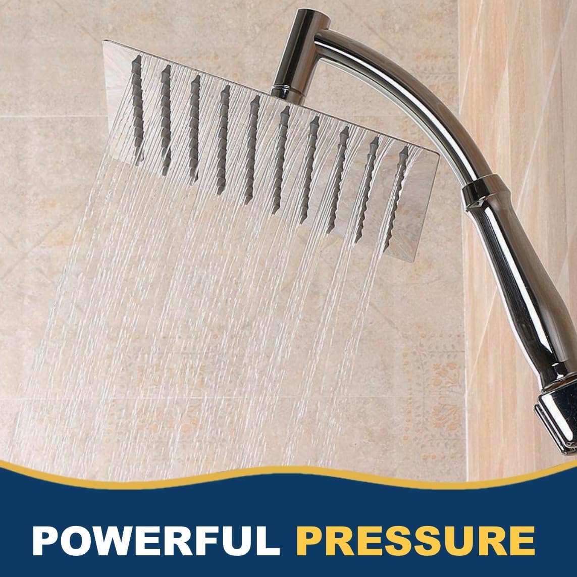 Thumbnail 3 de SIEYESCITY Large Square Rainfall Shower Head with Handheld Arm (8 inch) – Universal G1/2 rain shower