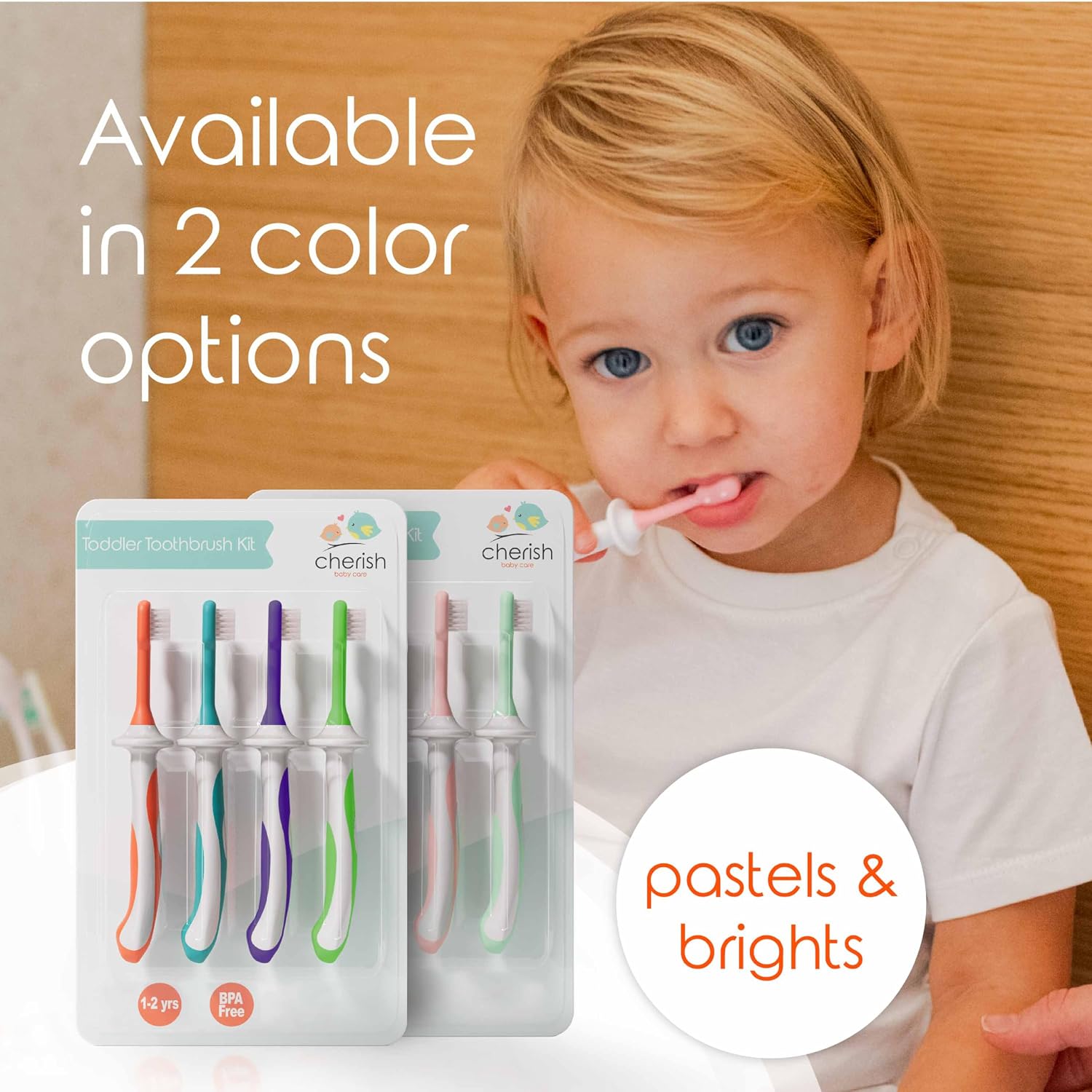 Detalle de Cherish Baby Care Kids Toothbrush Set (4-Pack) – BPA-Free, Safety-Tested Toddler Brushes Designed by a Paediatric Dentist
