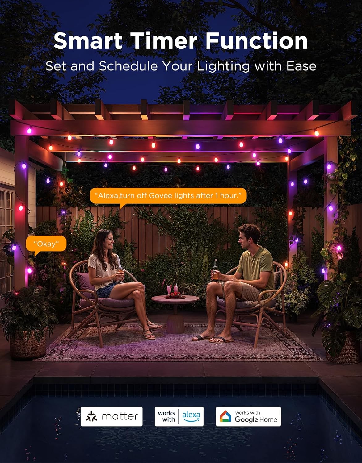 Detalle de Govee Outdoor String Lights 144 ft