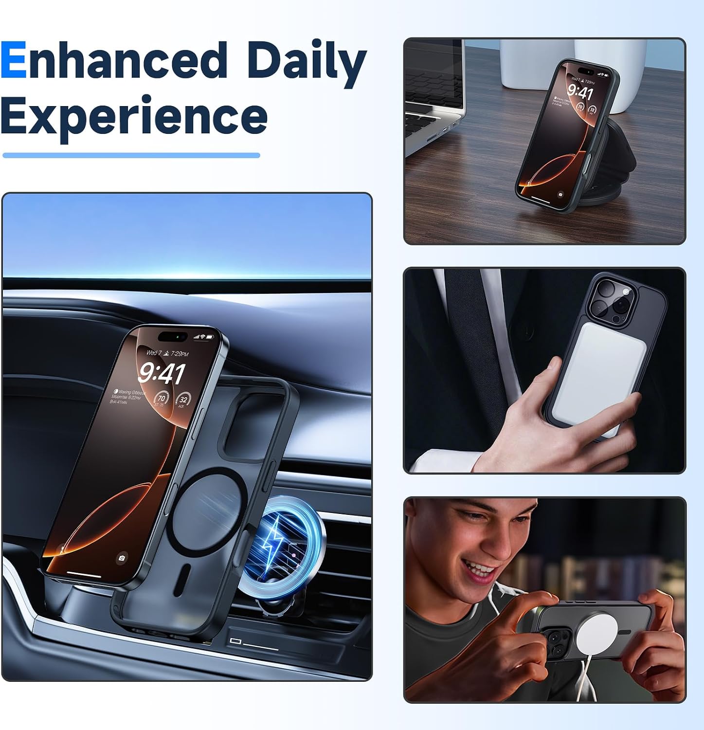 Thumbnail 6 de seacosmo 5 in 1 Magnetic Case for iPhone 16 Pro – 360° Protection with 2x HD Screen Protectors and 2x Camera Lens Protectors