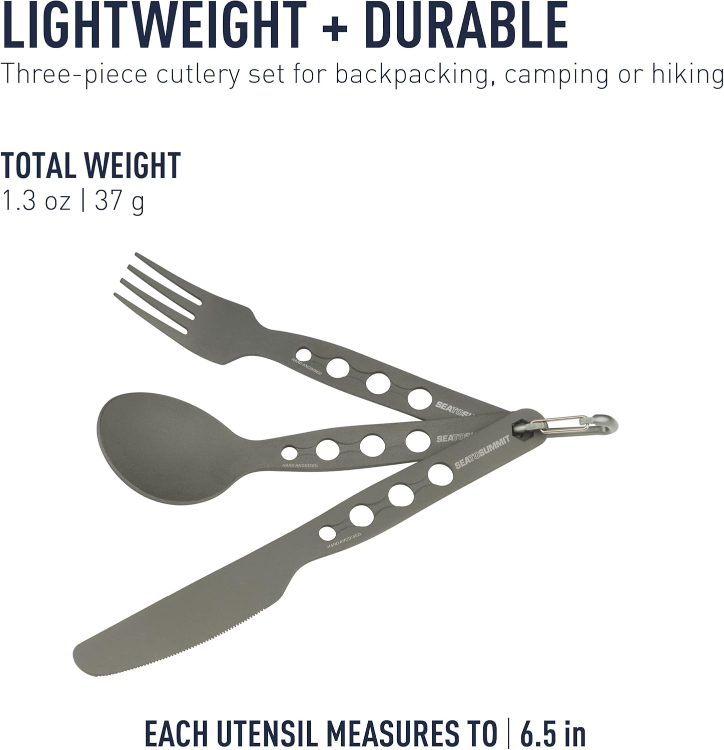Thumbnail 2 de Sea to Summit Alphaset 3pc Cutlery Set gris anodisé