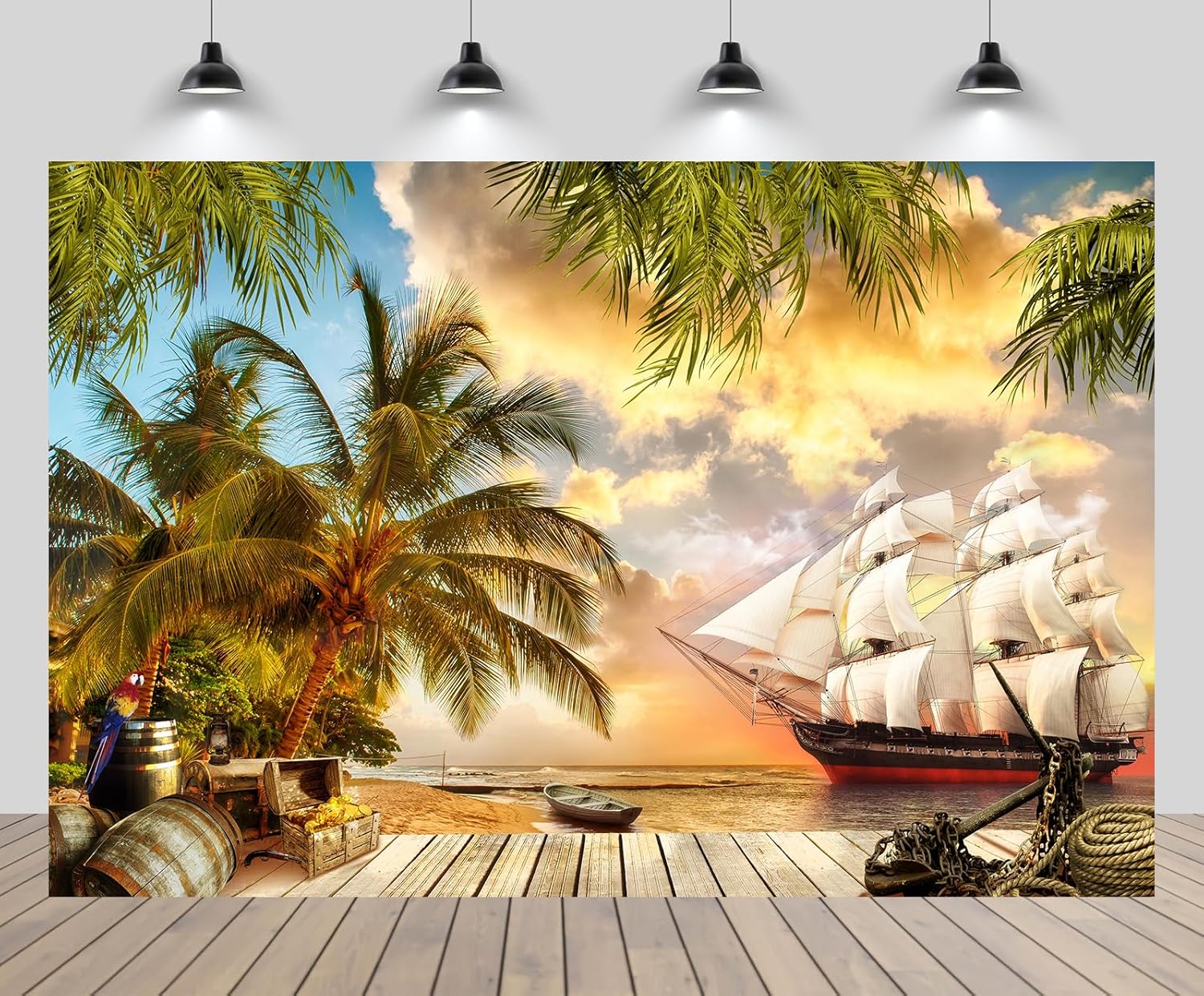 CHNBGPRO 2.7m x 1.8m Pirate Ship Photo Background