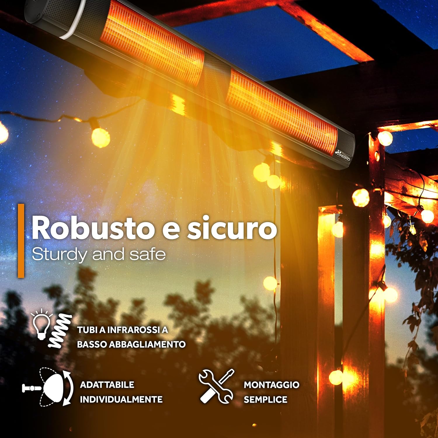 Thumbnail 2 de TRESKO Stufa a Infrarossi 3000W per esterni e interni 📡