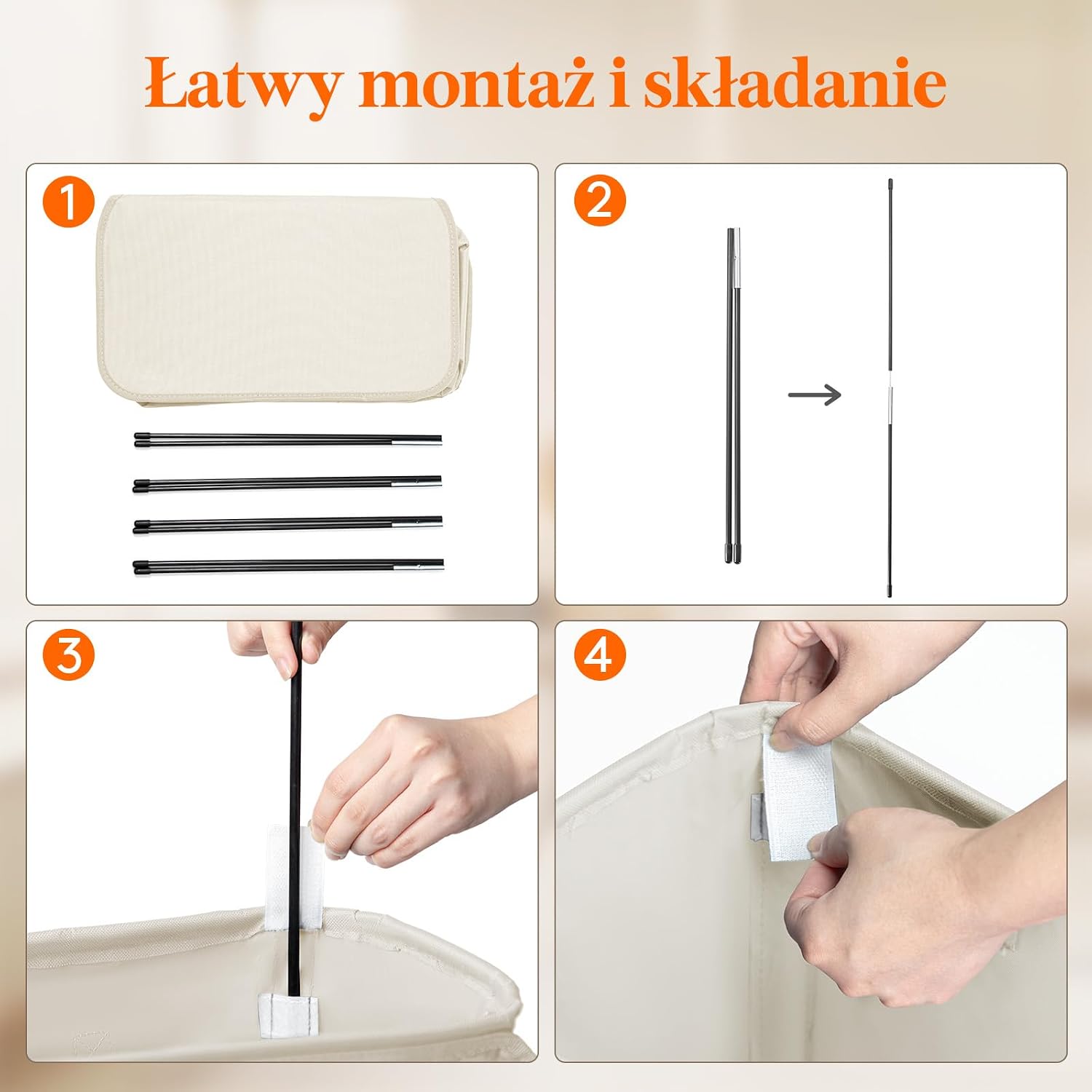 Detalle 2 de Lifewit 24017 wąski kosz na pranie 65 l, składany, z pokrywą