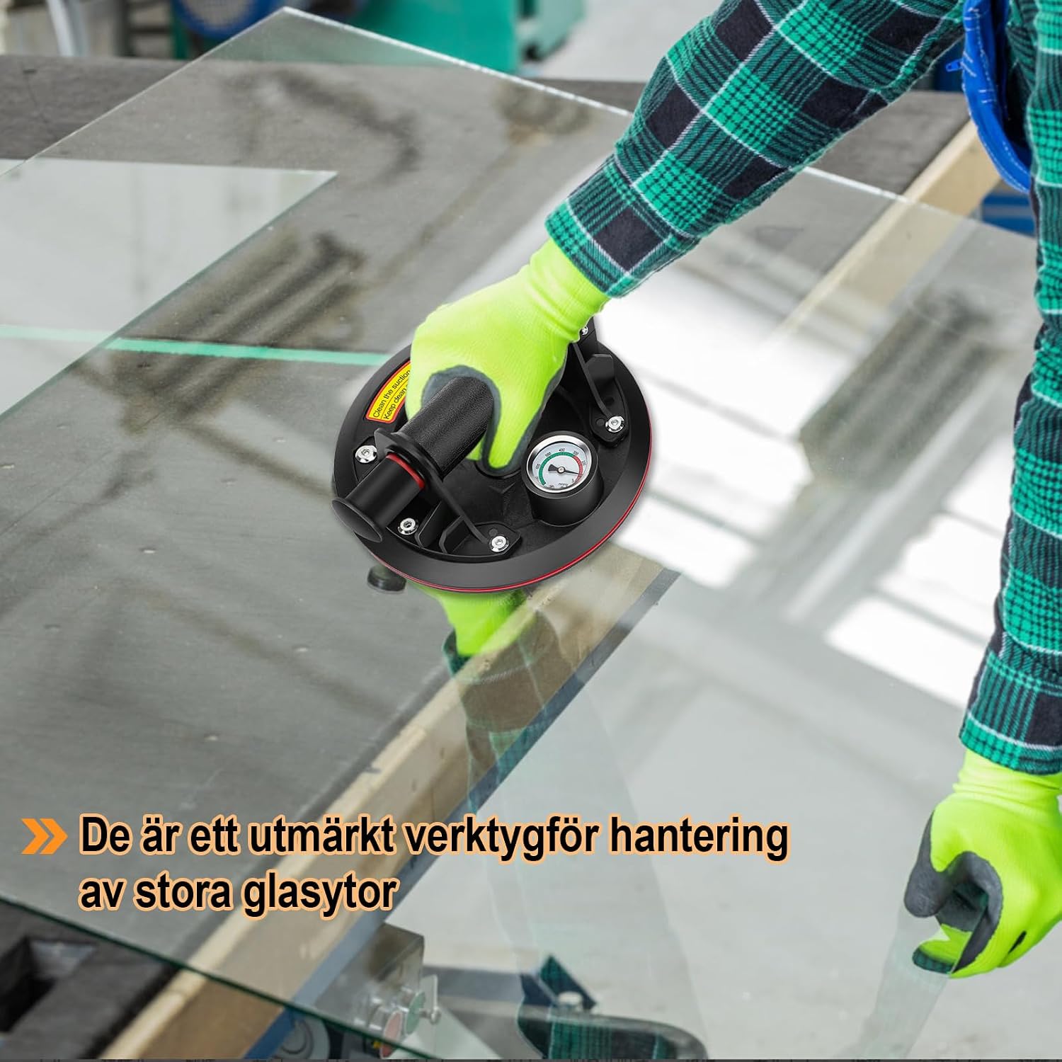 Thumbnail 4 de TQPXZO sugkoppslyftare, 20 cm, 2-pack med manometer och 230 kg maxlast