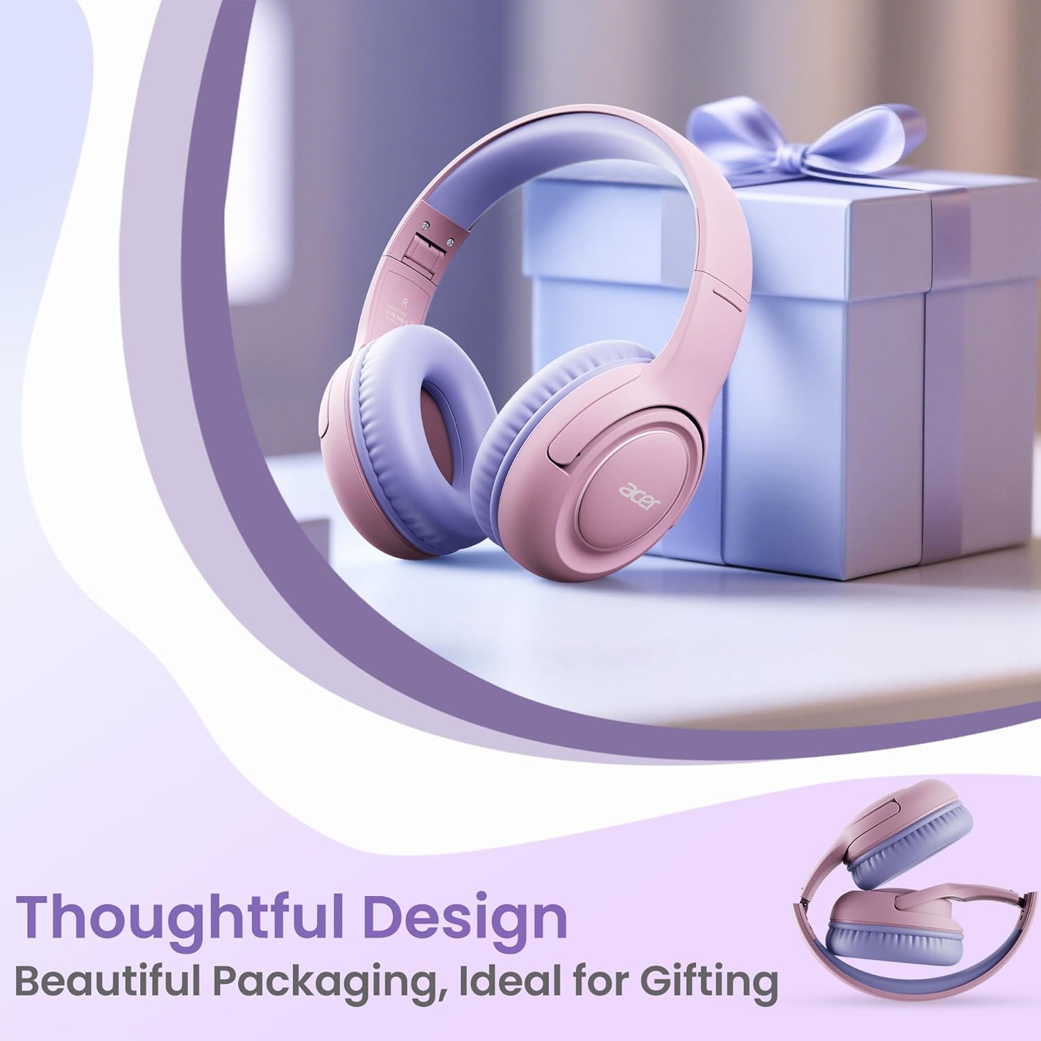 Detalle 2 de Acer acer-Hk03 Kids’ Wired Over-Ear Headphones, 85/94 dB Limiter