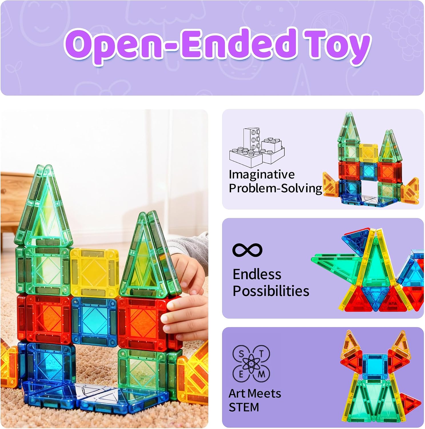 Thumbnail 2 de Mini Magnetic Tiles for Travel 34pc STEM Toy
