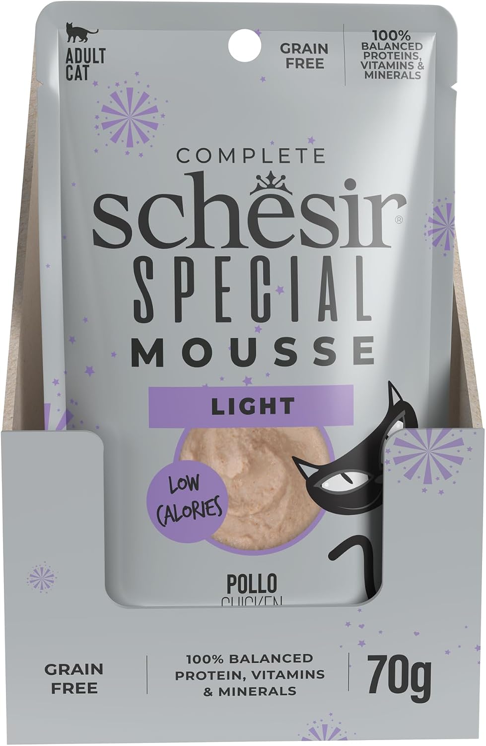 Detalle 2 de Schesir Special Light Filetti di Pollo in Mousse per Gatti – Umido Grain Free, 12 x 70 g