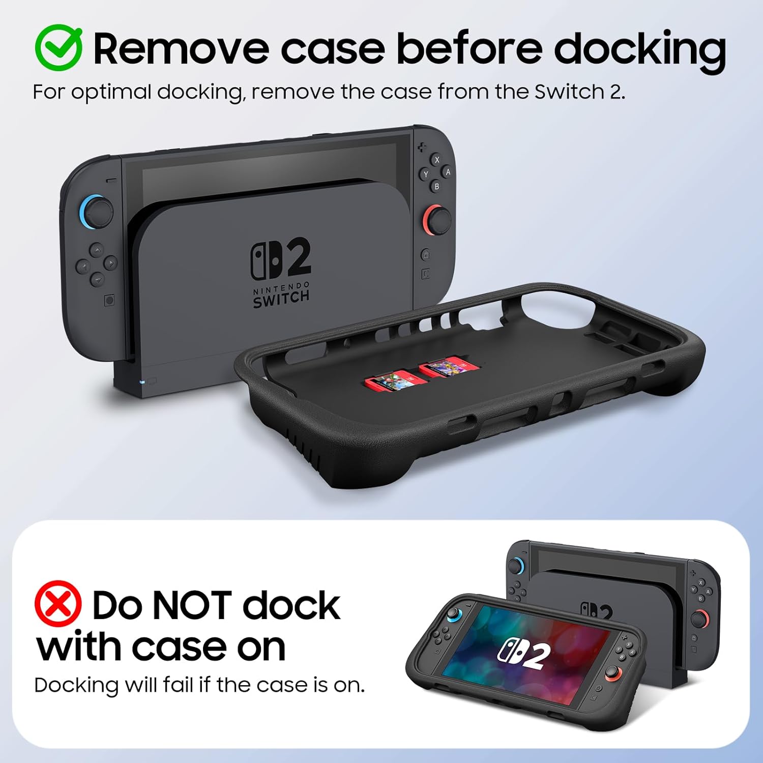 Detalle de FINTIE Ultralight Case for Nintendo Switch 2 (2025) with Game Card Slots – Shockproof, Ergonomic Grip