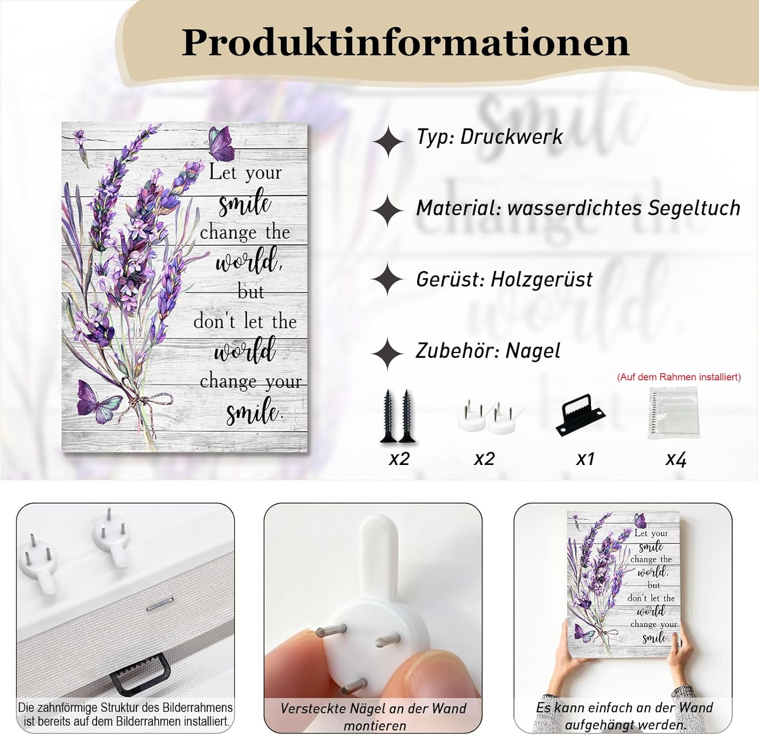 Thumbnail 2 de Alptiny Wandbild mit Rahmen 30×40 cm – Blumen & Natur Leinwandbild für Wohnzimmer, Schlafzimmer, Küche & Büro
