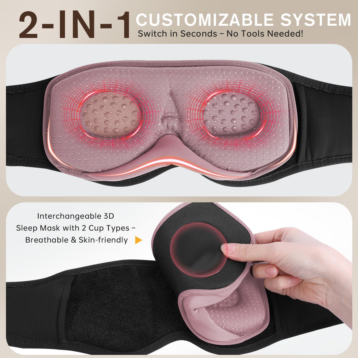 Detalle de LC-dolida Bluetooth Sleep Mask Headphones 3D 😴
