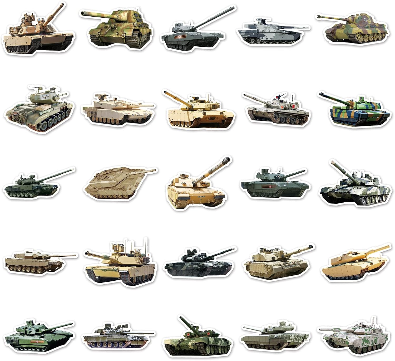 Detalle 1 de Military tank stickers, 50-piece set