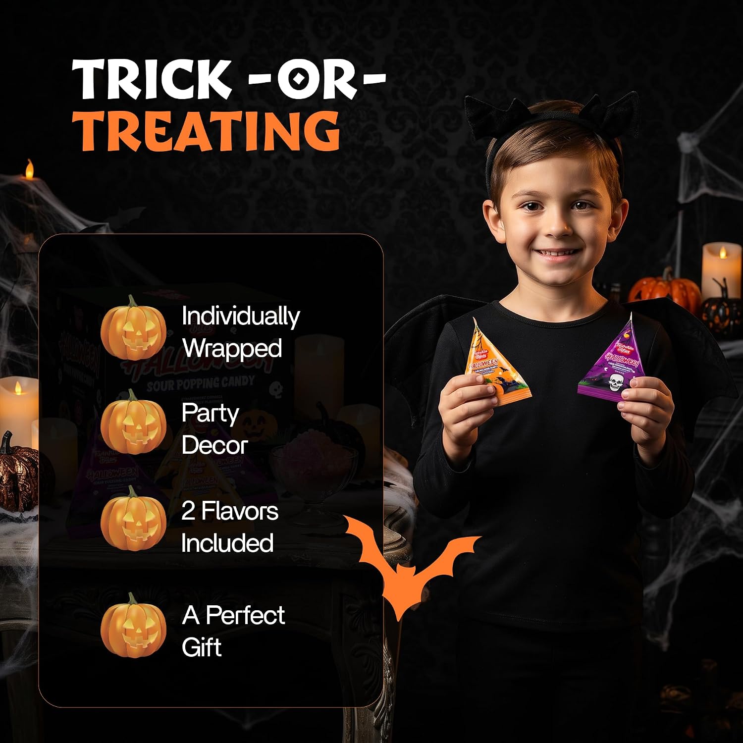 Detalle de Twinkle Bites 60-Pack Halloween Sour Popping Candy, Individually Wrapped