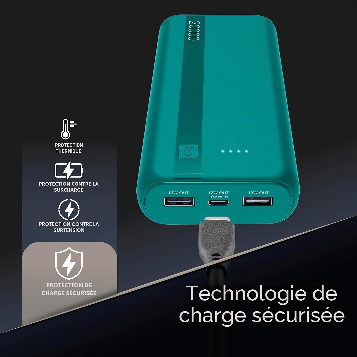 Thumbnail 4 de Batterie Externe Cellularline 20000 mAh – USB-C (in/out) + 2 USB-A | Bleu