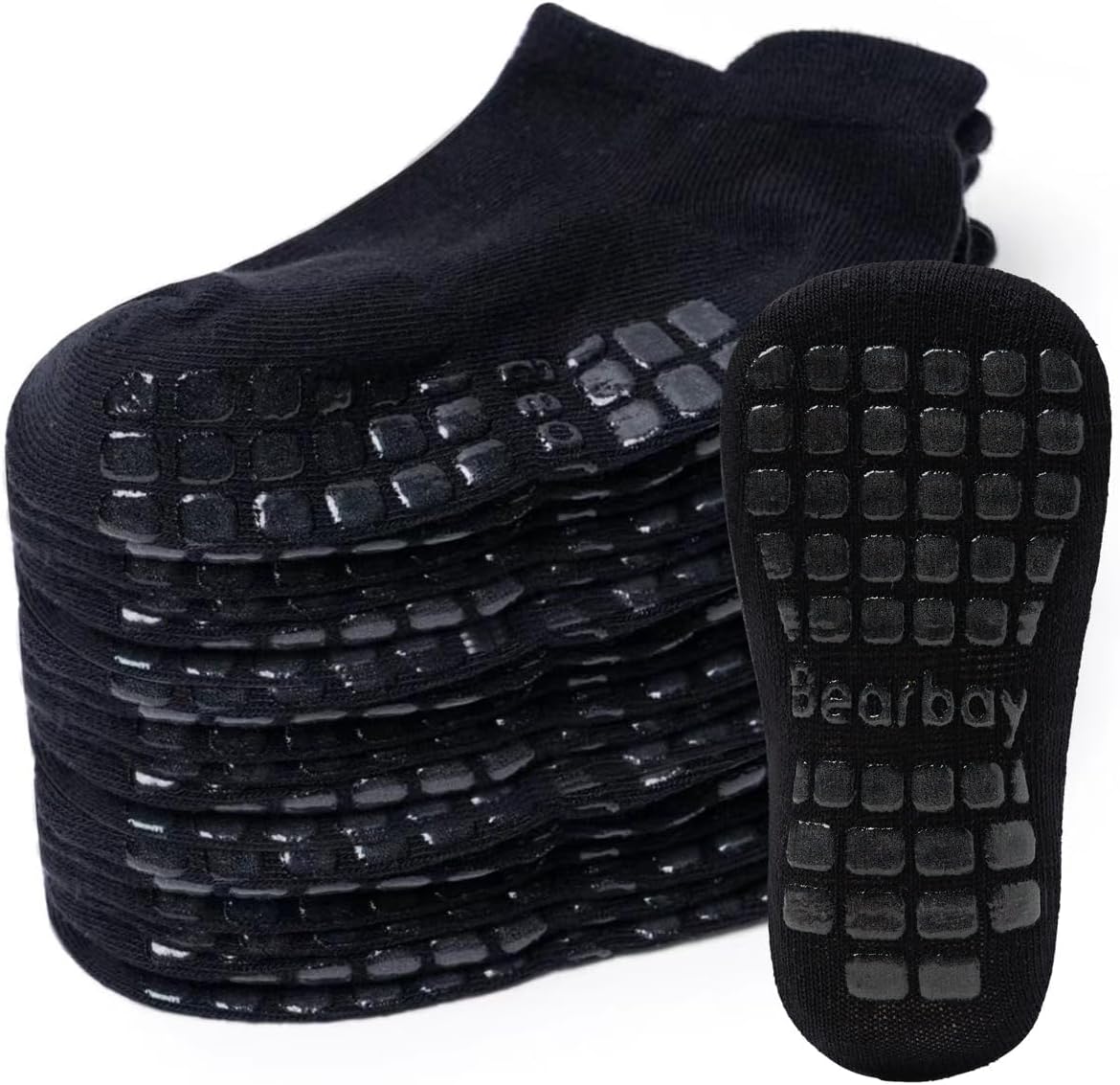 Thumbnail 6 de Bearbay Non-Slip Toddler Grip Socks with Anti-Skid Soles – 6-Pack, Unisex Cotton Crew Socks for Babies and Kids
