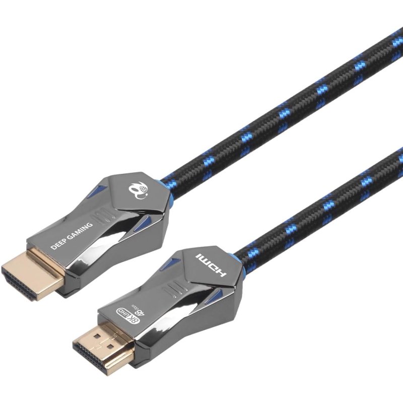 Detalle de Deep Gaming Cable Trenzado HDMI 2.1 48G 2 m – 8K/60 Hz y 4K/120 Hz, HDR dinámico y eARC