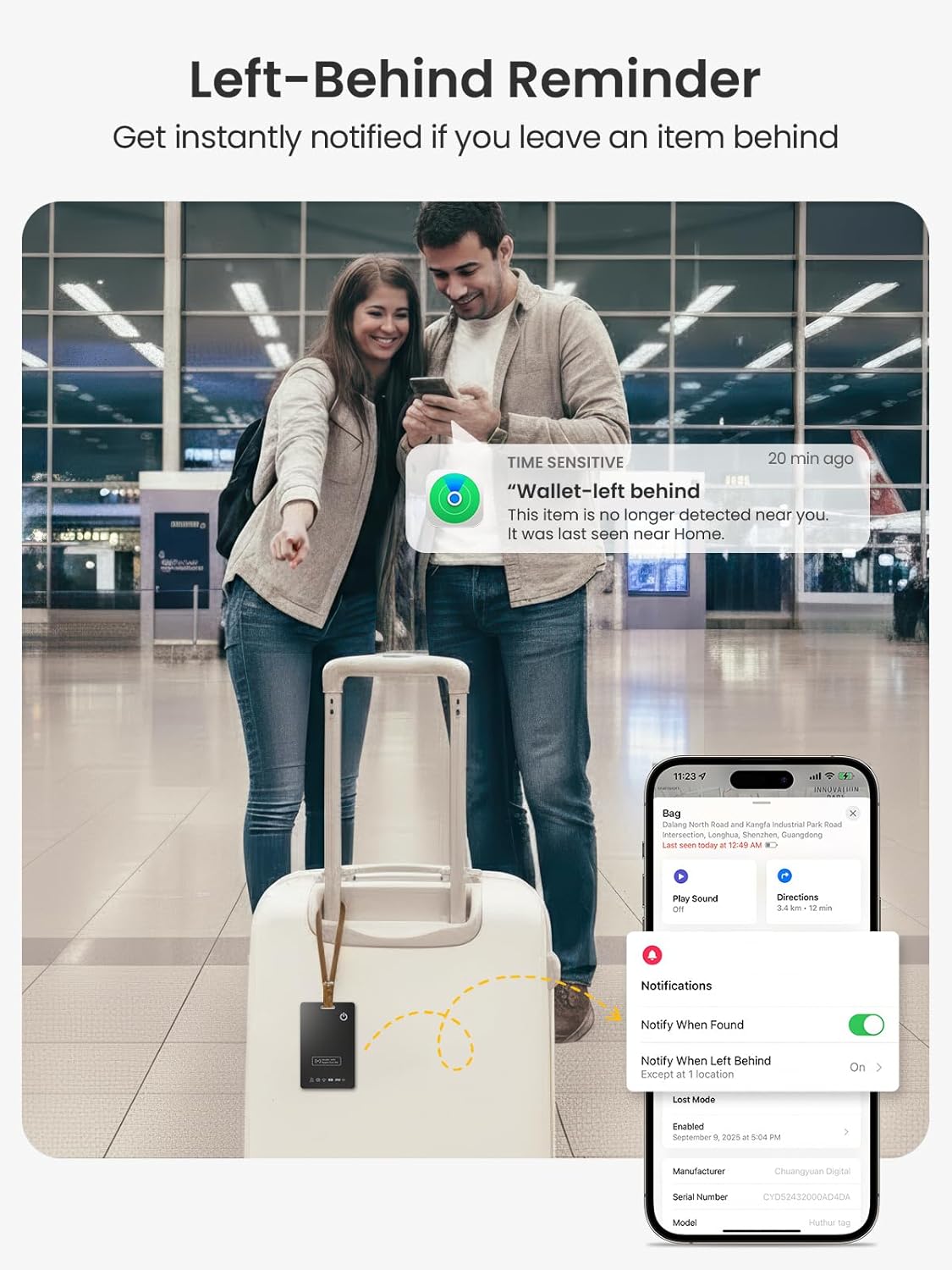 Thumbnail 4 de LOXP Wallet Tracker Card (MFi) for Apple Find My — Slim 1.65mm Bluetooth Finder with IP68 & Wireless Recharge