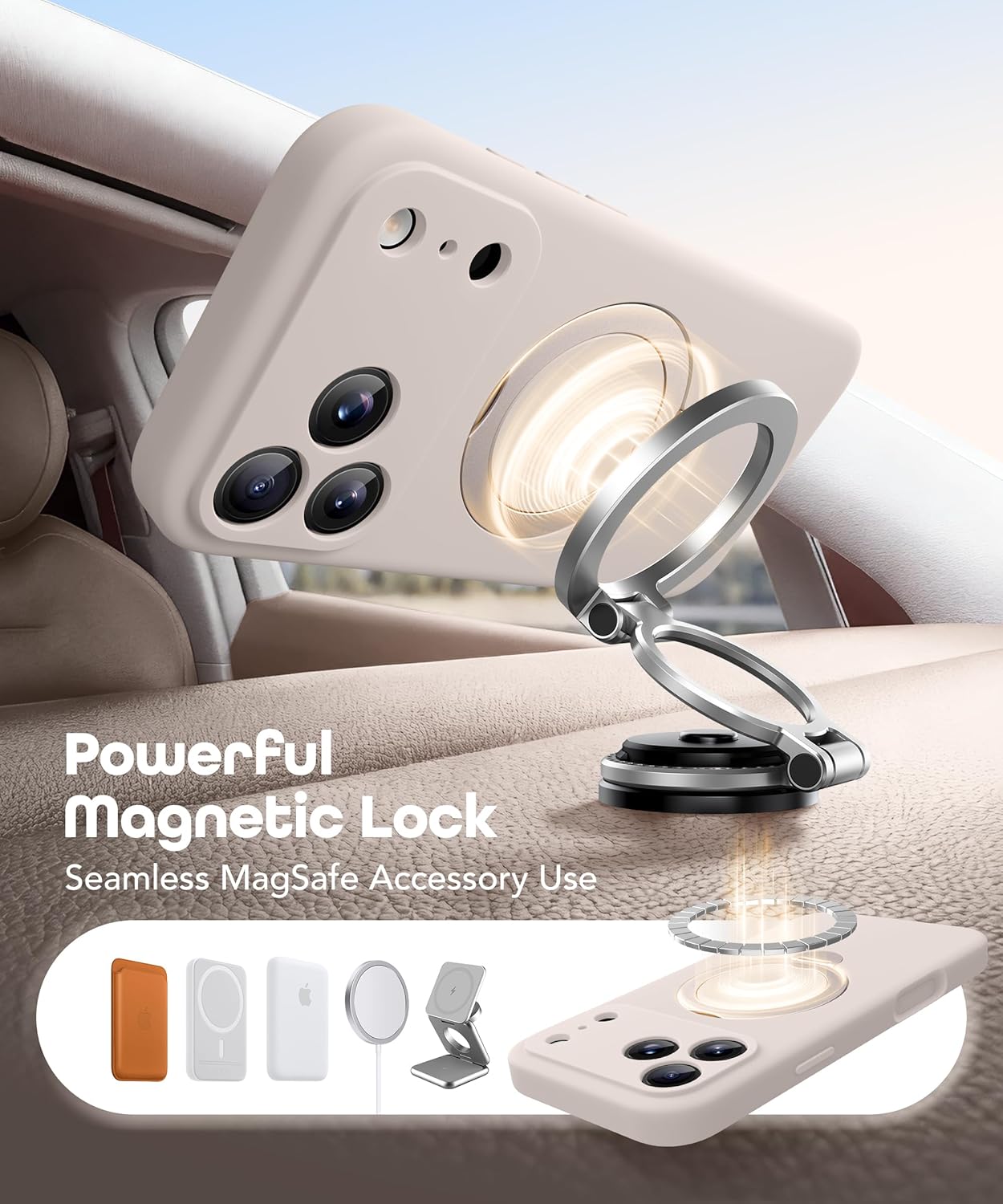 Thumbnail 2 de GolbinBox for iPhone 17 Pro Case with 360° Spin Magnetic Stand (MagSafe Compatible, Full Camera Protection)