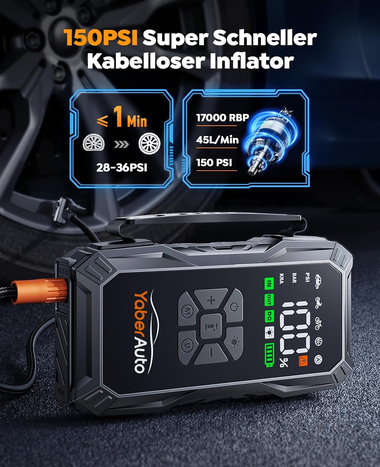 Detalle de YaberAuto Starthilfe Powerbank 23.800 mAh