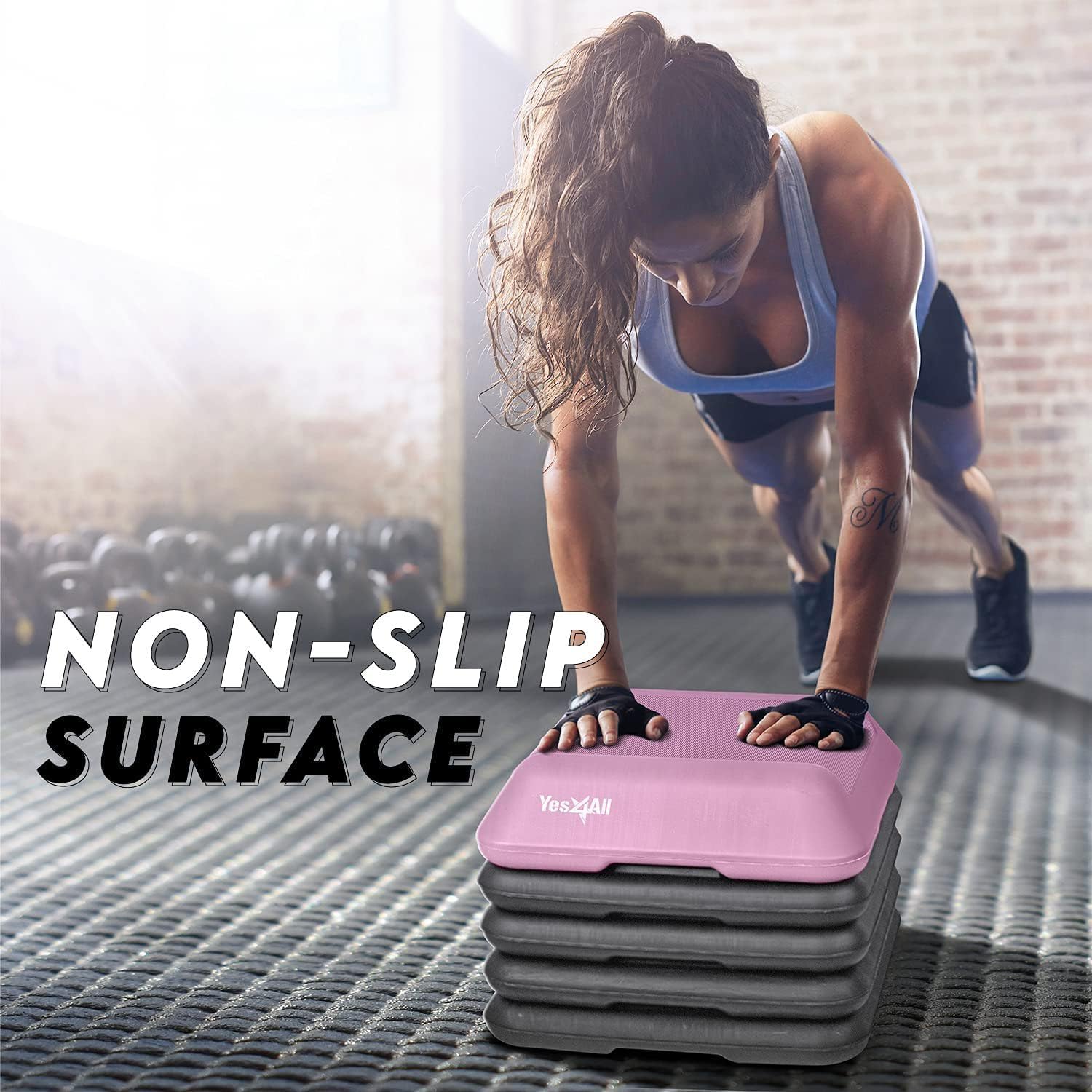 Detalle 2 de Yes4All High Step Platform & Stackable Risers — Adjustable 2–12 Inch Height for Cardio & Aerobic Workouts