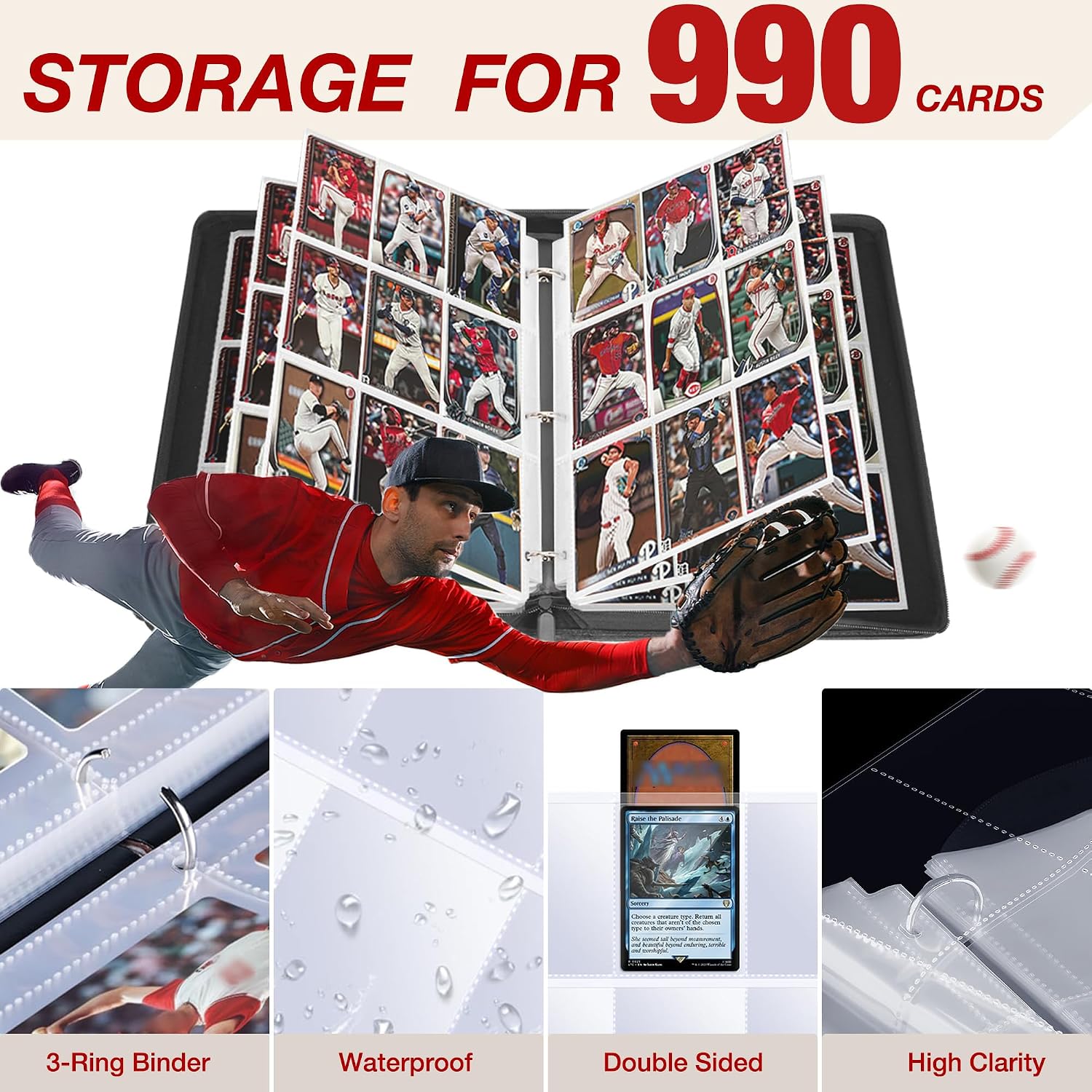 Detalle 2 de Lalasu Baseball Card Binder, 990 Pockets
