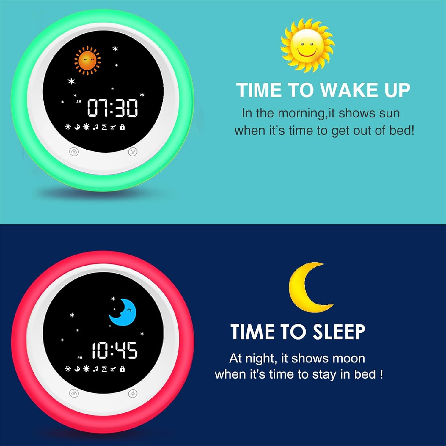 Thumbnail 1 de I·CODE Sun & Moon Rise Alarm Clock