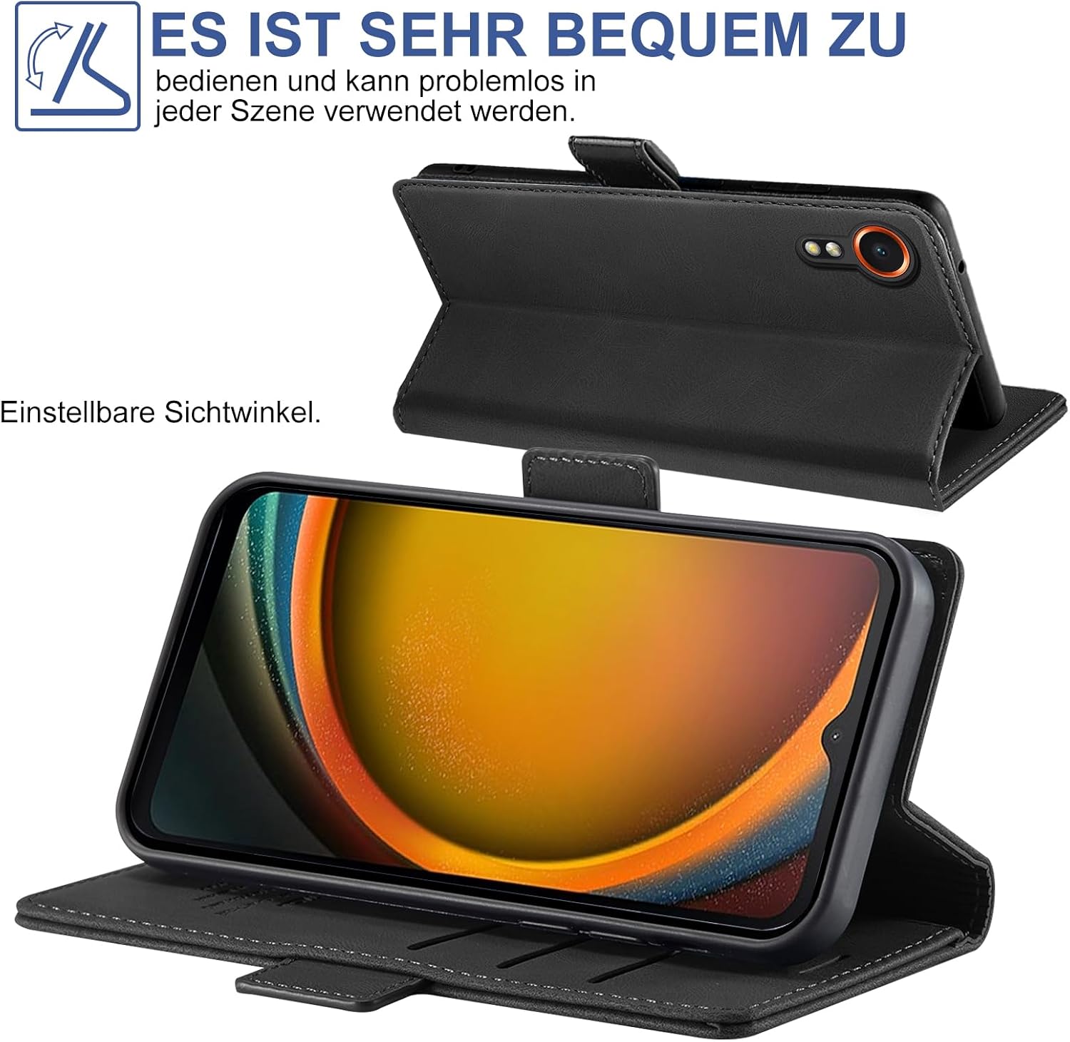 Thumbnail 4 de Giyer Wallet-Hülle fürs Samsung Galaxy Xcover 7 – PU-Leder, Displayschutzfolie & Standfunktion