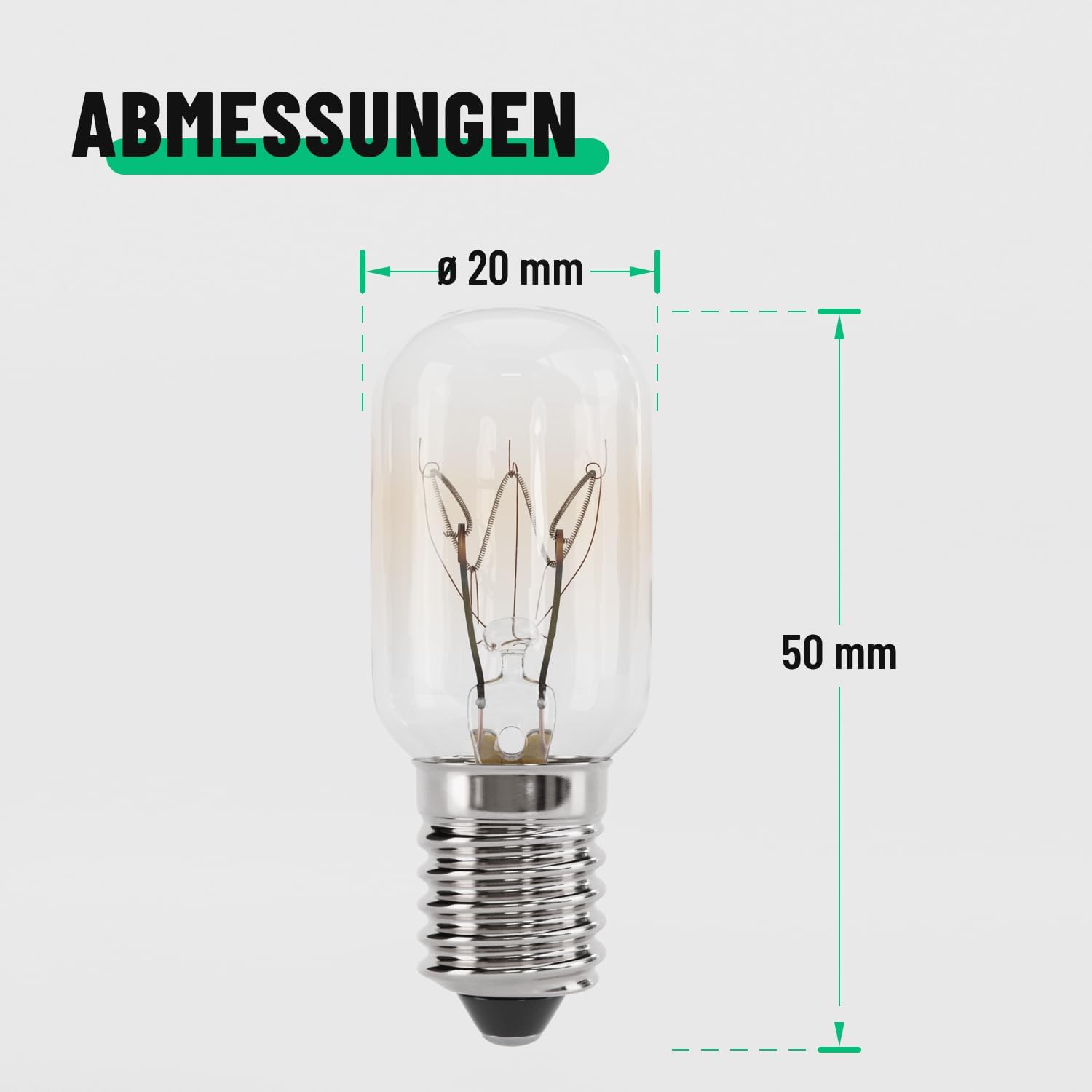 Detalle de Greate 2x Kühlschranklampe 15W E14 warmweiß (T22, 2700K) – Glühbirne für Nähmaschine, Dunstabzug & mehr