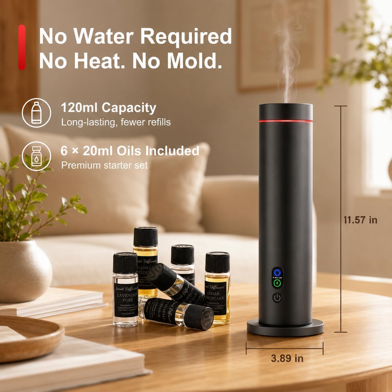 Thumbnail 6 de Maromalife Waterless Diffuser: 1000 Sq. Ft Coverage, Plug-In Essential Oil Diffuser with Remote and Mood Lights