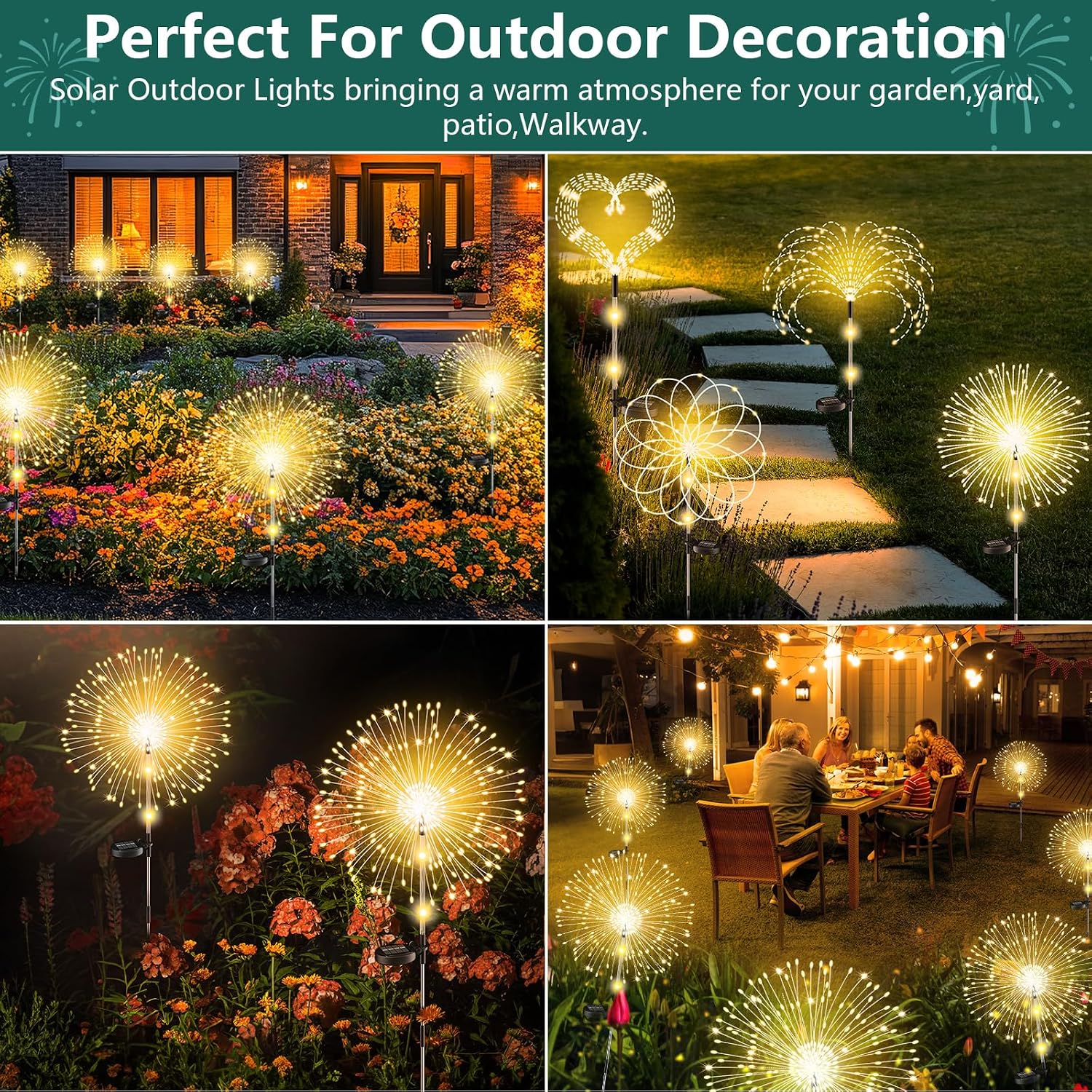 Thumbnail 6 de Solarleuchten für Außen Garten (2 Stück) mit 122 LEDs und 2 Höhenoptionen 82/102 cm – IP65