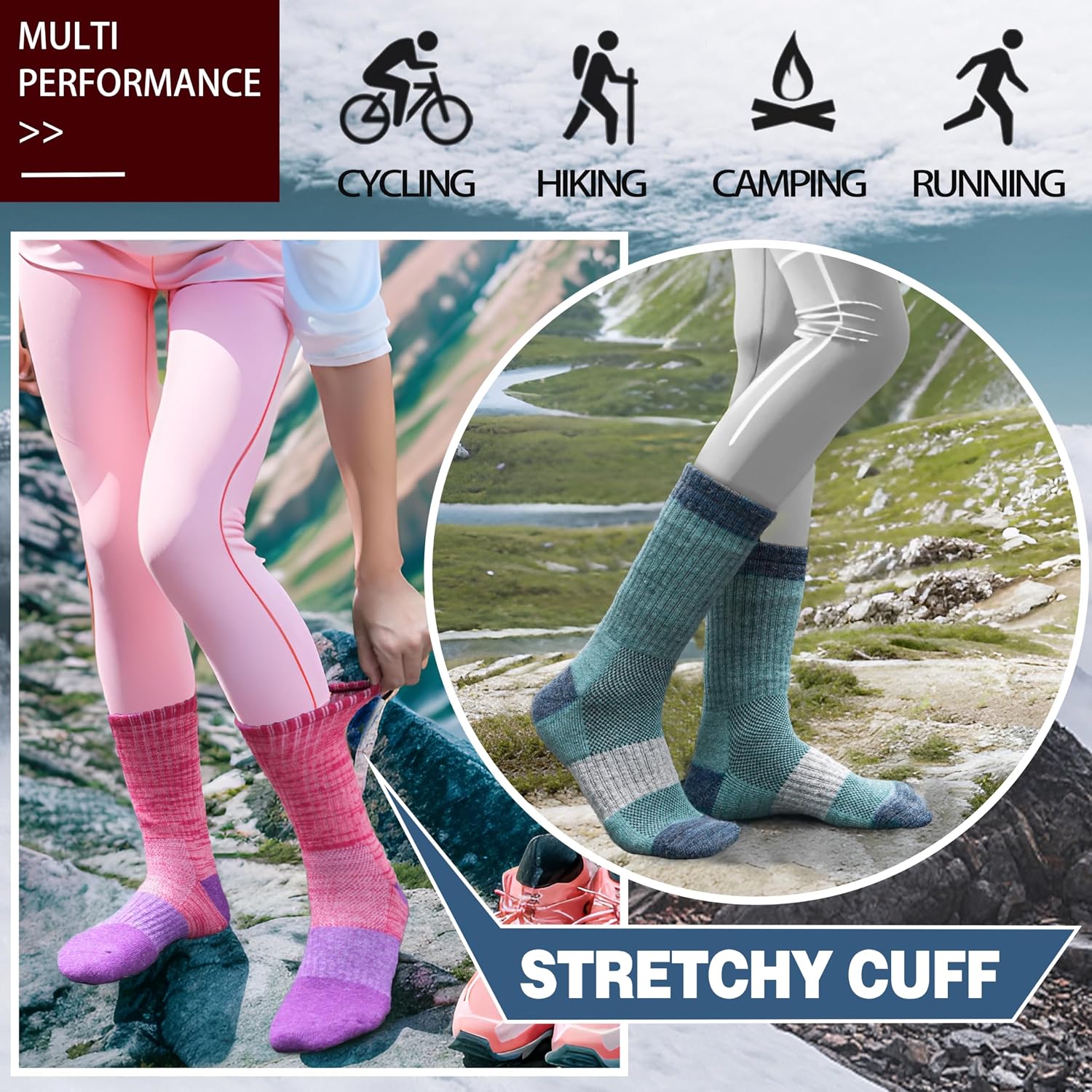 Thumbnail 4 de Anlisim Merino Wool Hiking Socks, 5 pairs ⚡