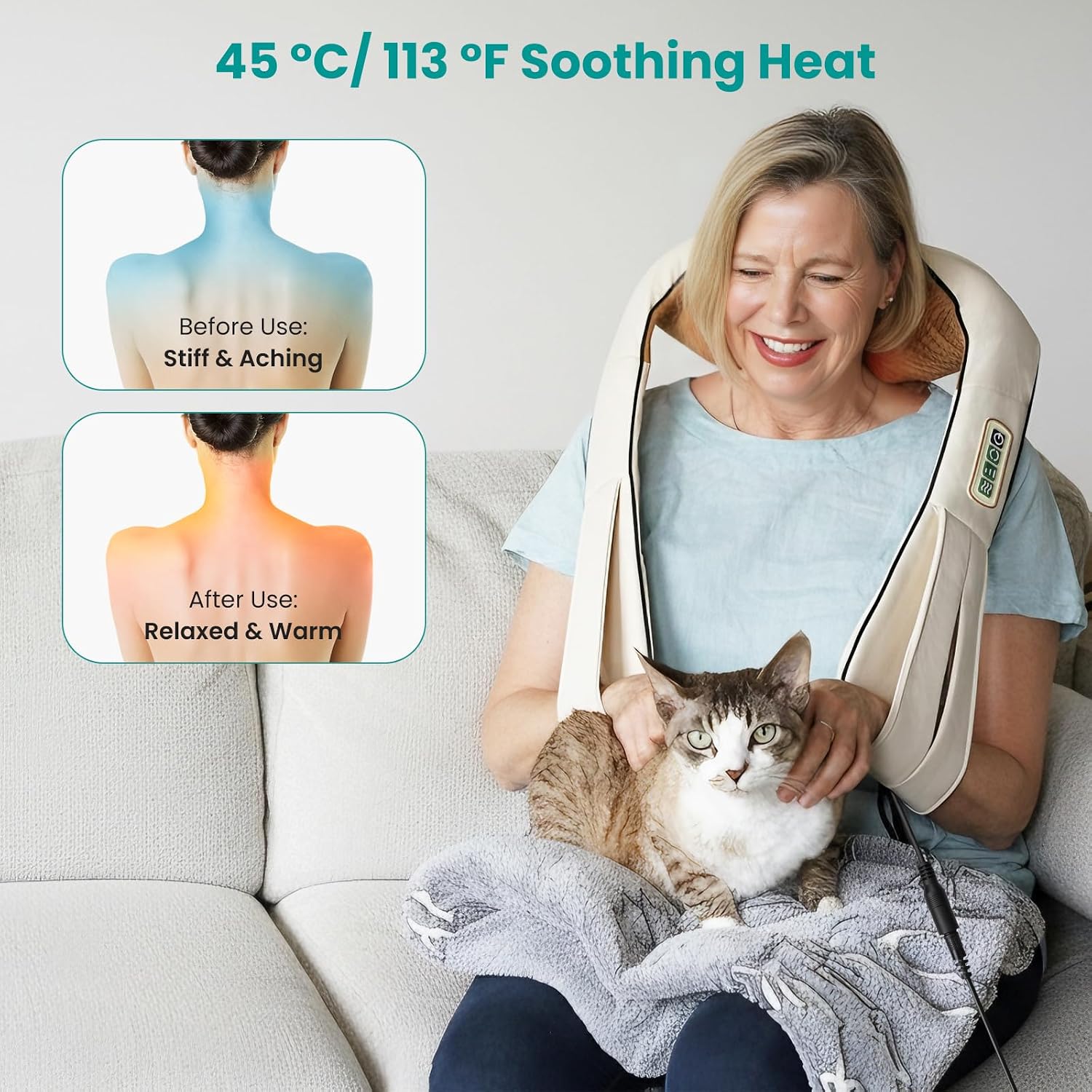 Detalle 2 de Nekteck Shiatsu Neck Massager with 16 Nodes