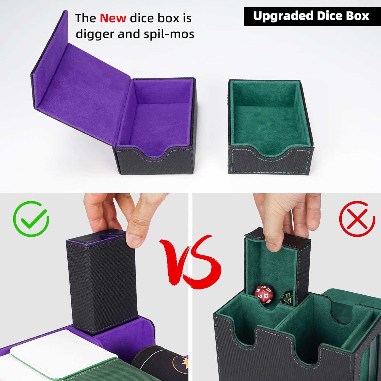 Thumbnail 5 de AFIING Mtg Deck Box: Holds 5 Display Deck Boxes with Playmat, Dice Box, Dividers, and Card Support