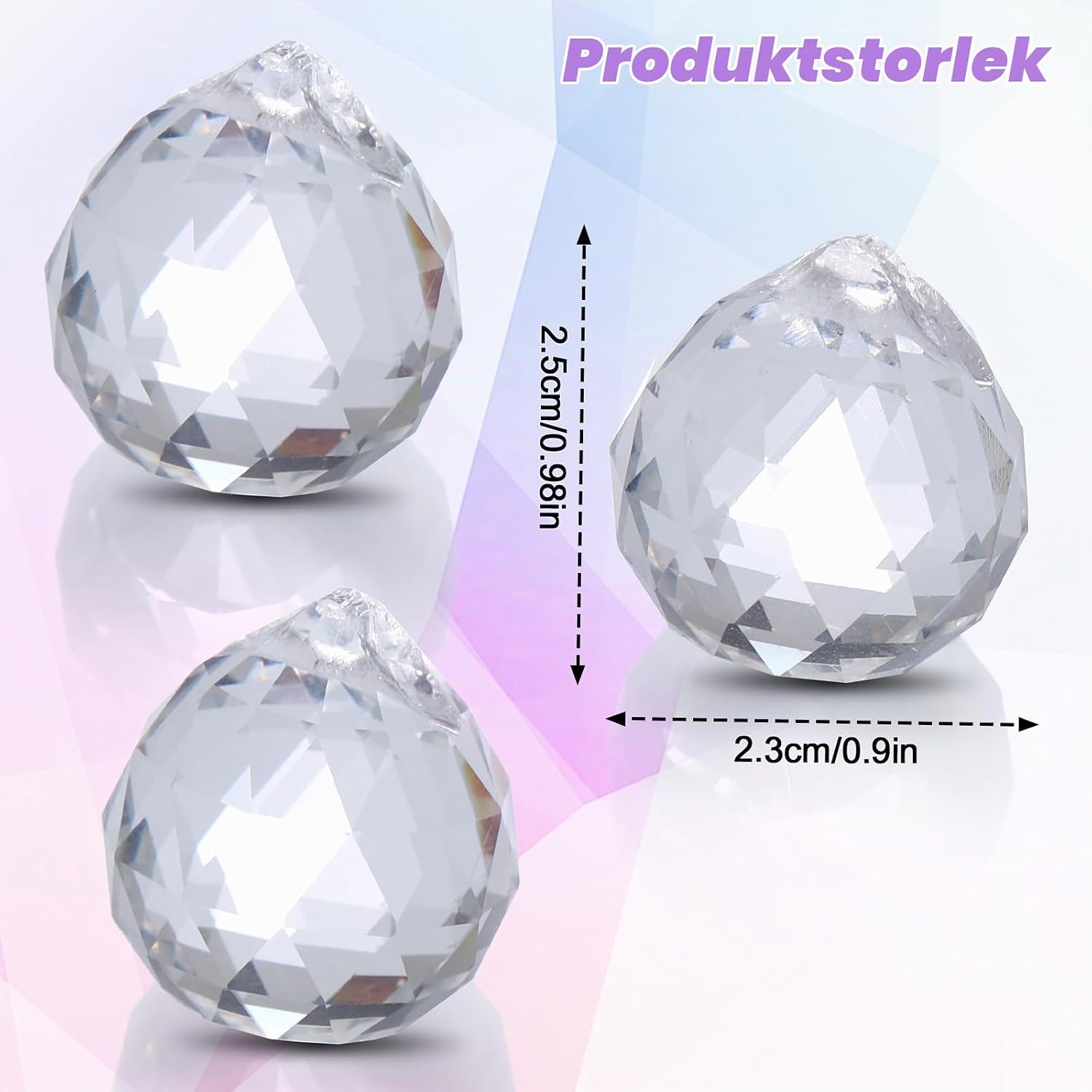 Detalle de Hejo kristallsolfångare 20 mm – K9-kristall för fönster och dekoration