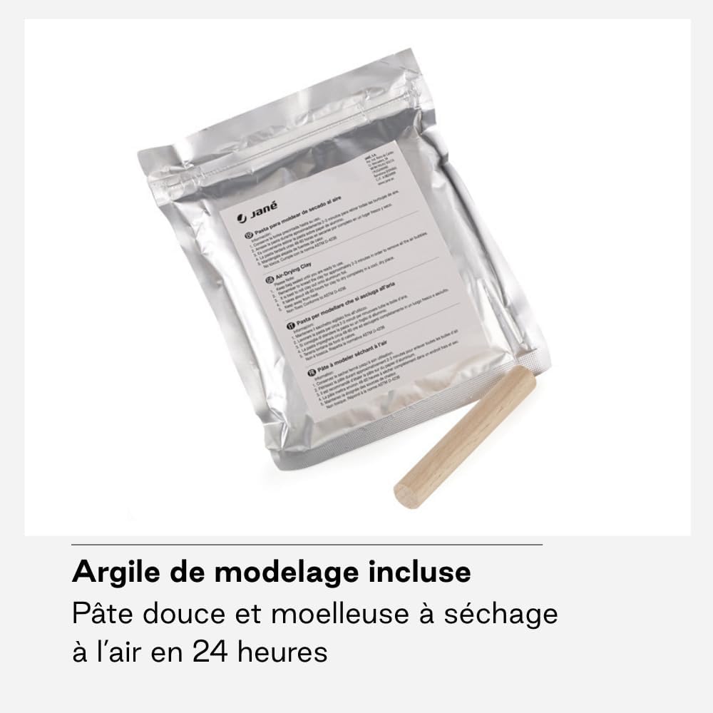 Detalle de Jané Cadre Empreinte Bébé avec Photo – Cadre blanc épuré avec pâte à modeler incluse
