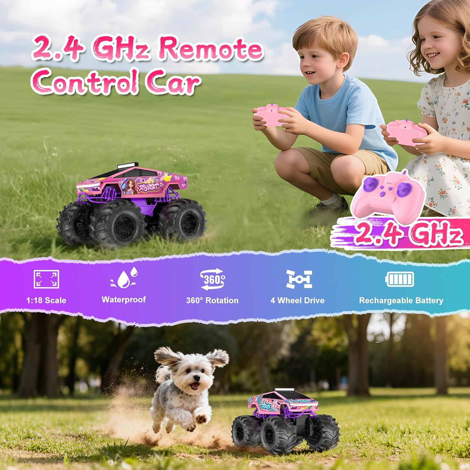 Detalle de Amphibious Remote Control Car 1:18 Waterproof RC Truck