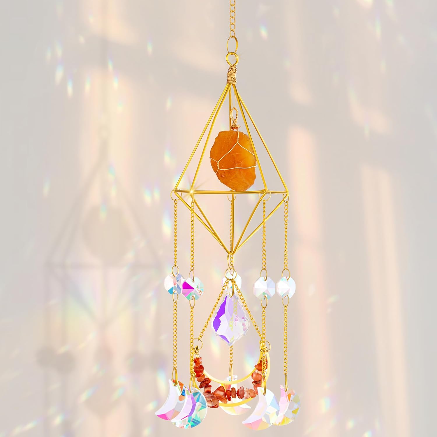Detalle de AWARDSEN Garden Sun Catchers Carnelian Natural Rainbow Prism