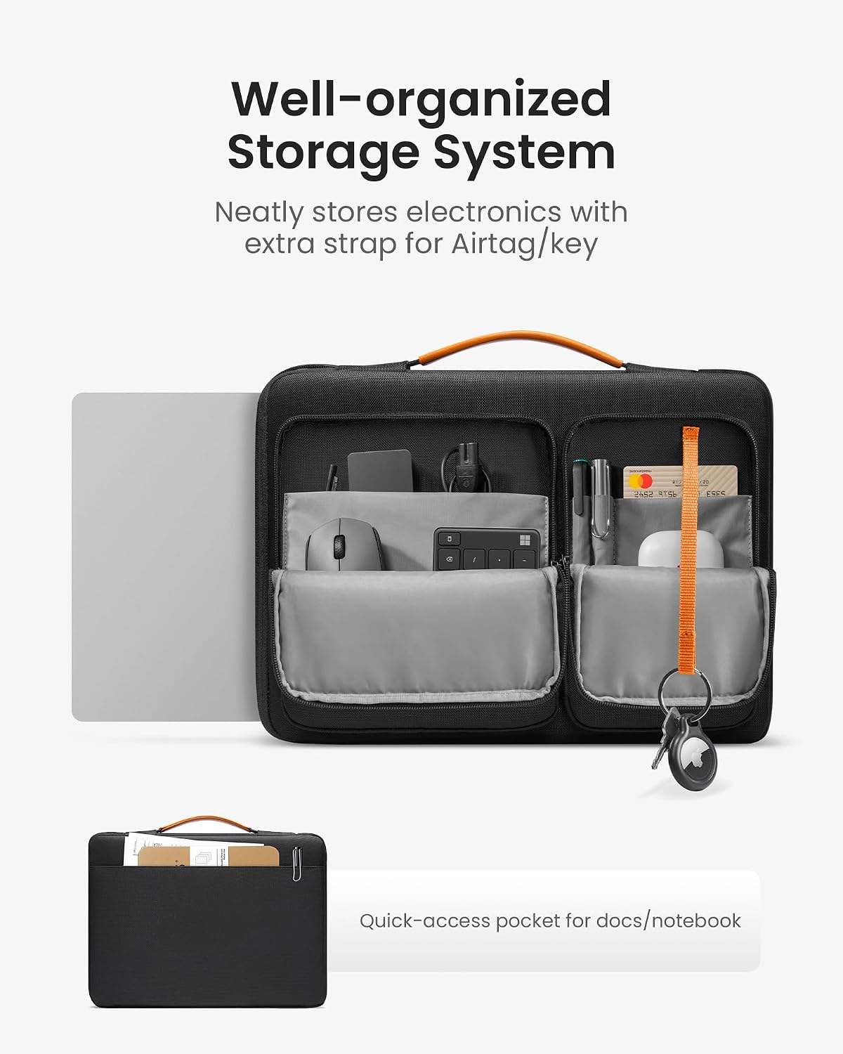 Thumbnail 1 de tomtoc Laptop Sleeve 15/15.6/16 inch: 360° Protection with Smart Organisation