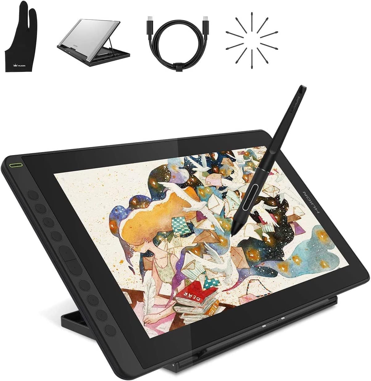 Detalle de Huion Kamvas 16 Drawing Tablet with Screen (15.6 inch) with full HD display and battery-free 8192-level stylus pen