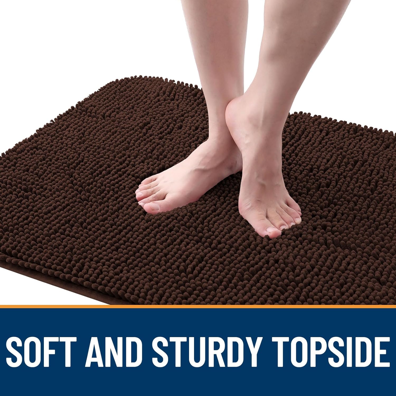 Detalle de OLANLY Chenille Dog Door Mat (70x46) for Muddy Paws—Absorbent, Non-Slip, Washable Entryway Doormat