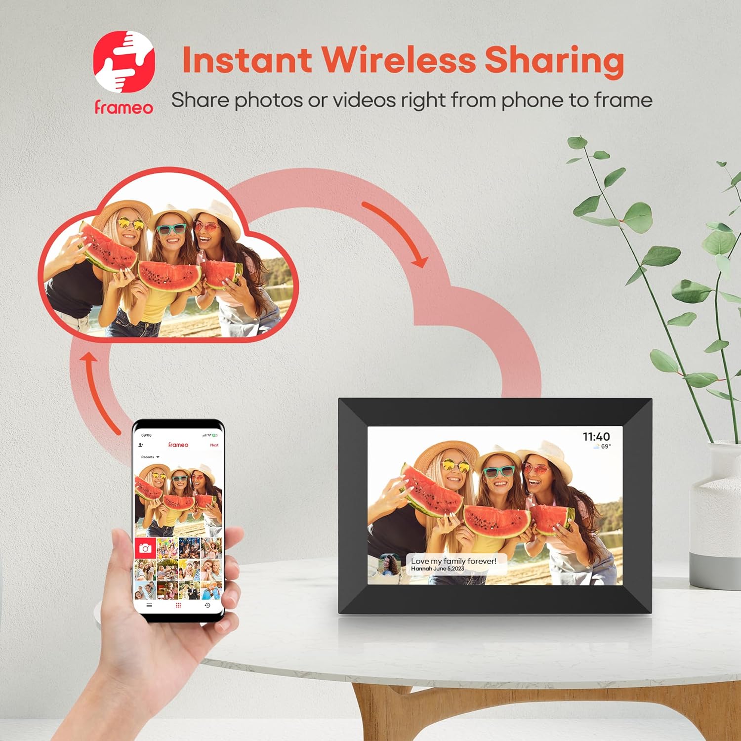 Thumbnail 1 de Frameo WLAN Digitaler Bilderrahmen 2er-Pack – 10,1 Zoll IPS Touchscreen, 32 GB, automatische Drehung
