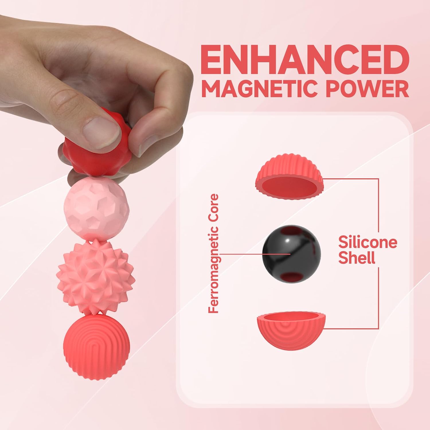 Thumbnail 6 de Silicone Magnetic Fidget Balls 8Pcs for Adults 🧪