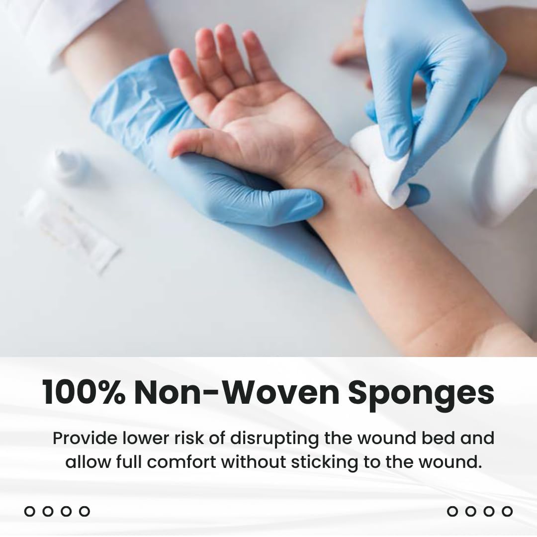 Detalle de Dealmed Non-Woven Gauze Sponges - 4-Ply, 4" x 4" (200 Count per Sleeve, Pack of 2)