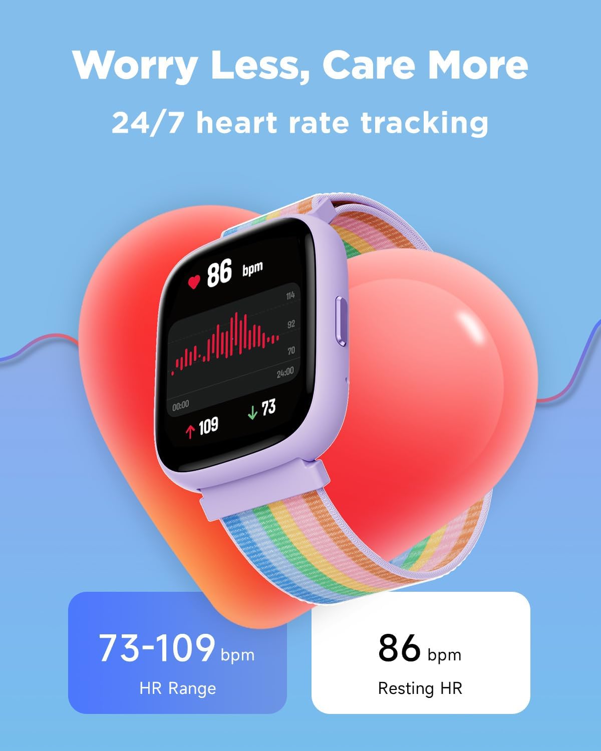 Thumbnail 4 de BIGGERFIVE Smart Watch for Kids (BRAVE 2) with 1.8" Touch Screen Fitness Tracking, IP68 & Sleep Monitoring