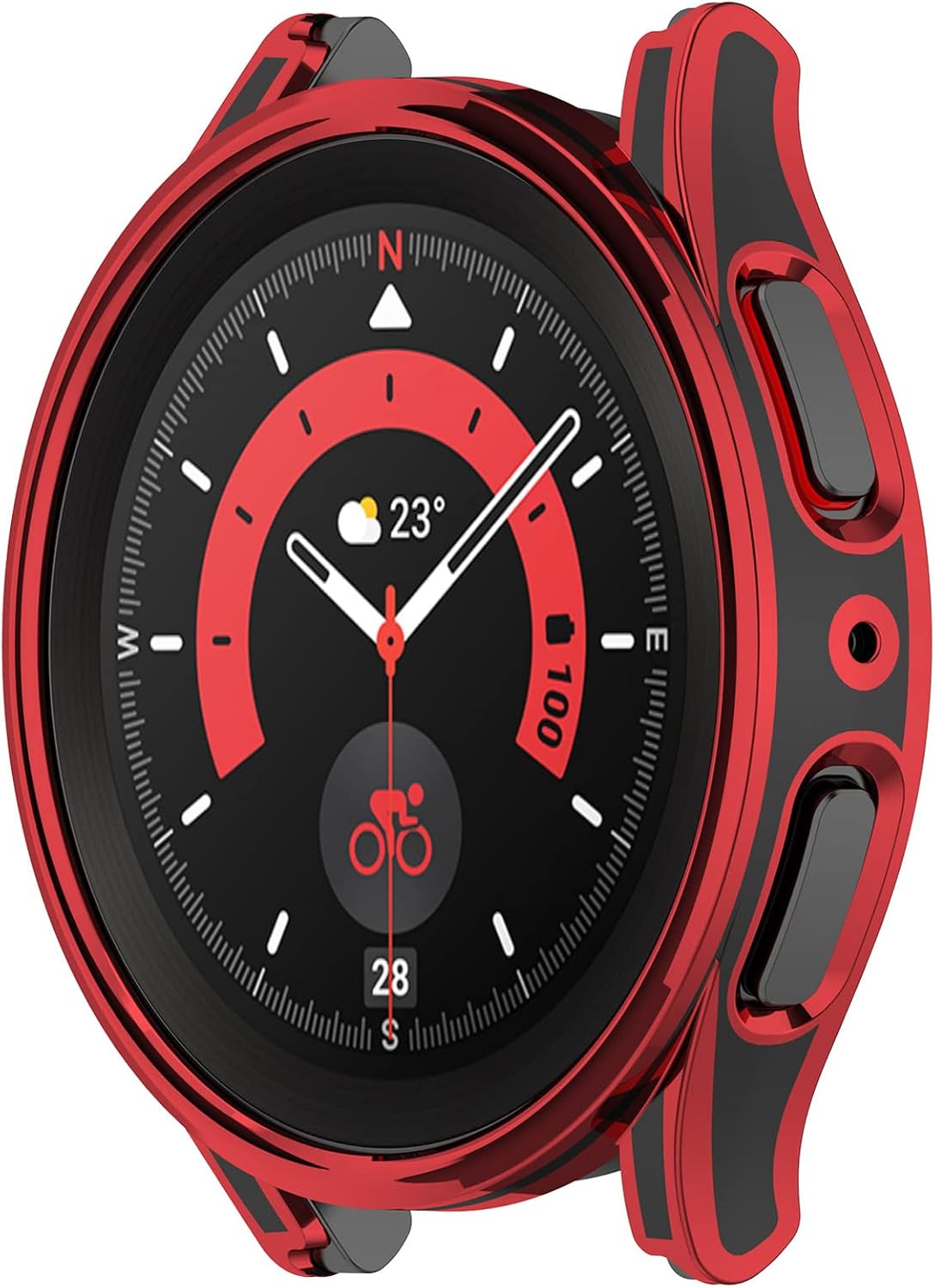 Thumbnail 6 de LOKEKE Protective Case with Tempered Glass Screen Protector for Samsung Galaxy Watch 5 Pro 45mm (Black + Gold)