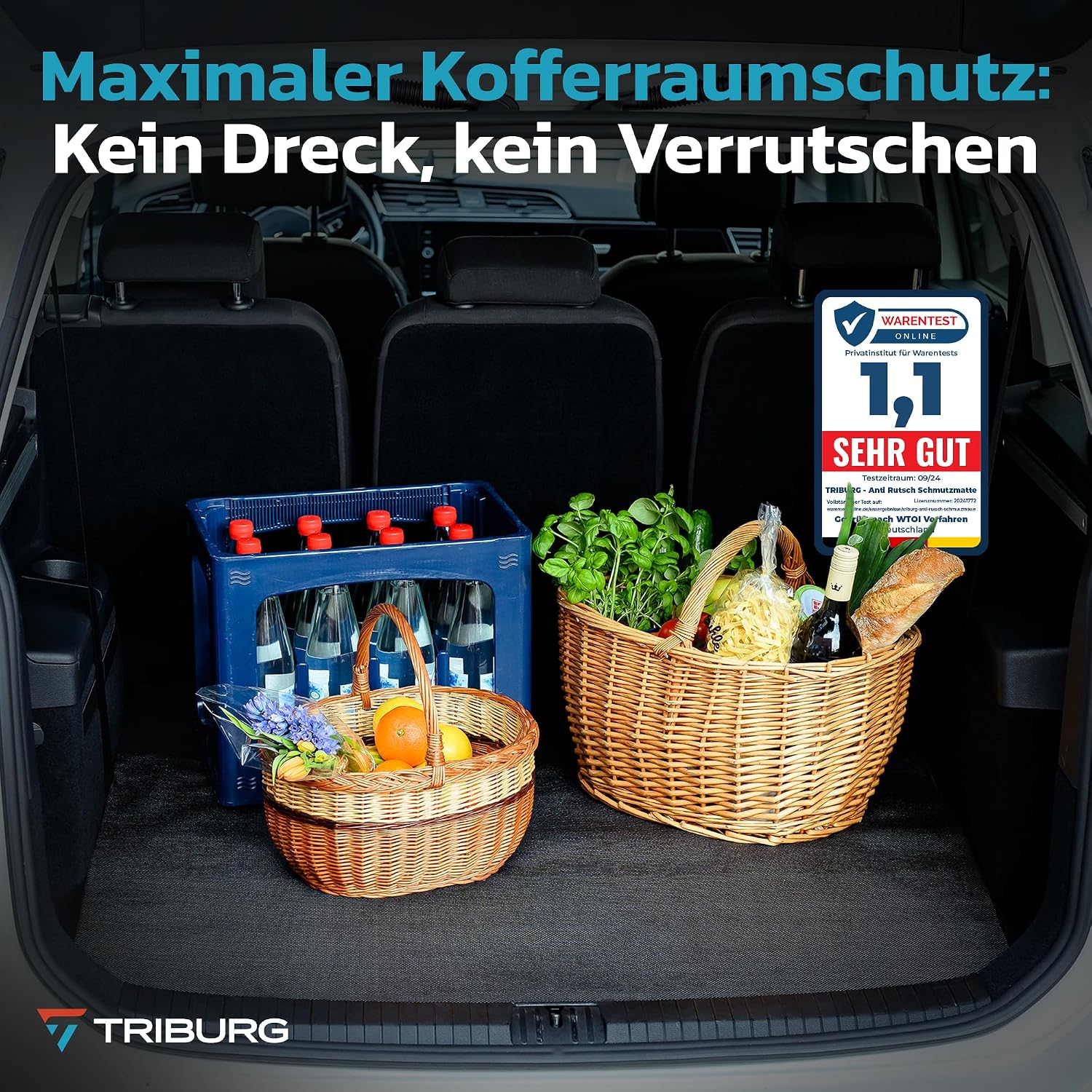 Thumbnail 1 de TRIBURG Universal Antirutsch Schmutzmatte 120x180 cm – wasserdicht, zuschneidbar, Kofferraummatte & mehr