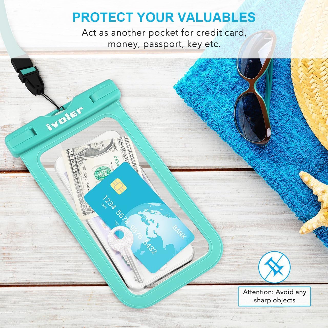 Detalle de ivoler Waterproof Pouch Bag 22 x 15.5 cm