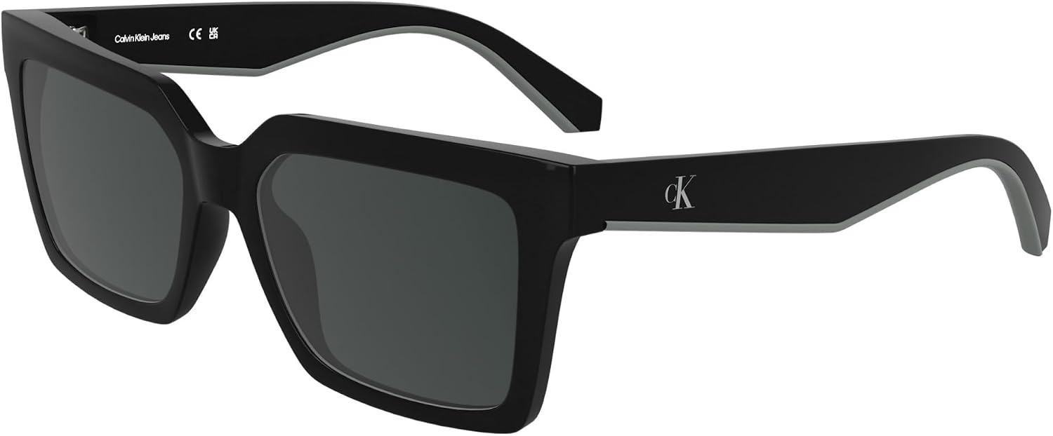 Detalle 2 de Calvin Klein Jeans CKJ25602S occhiali da sole unisex neri con lente grigio pieno