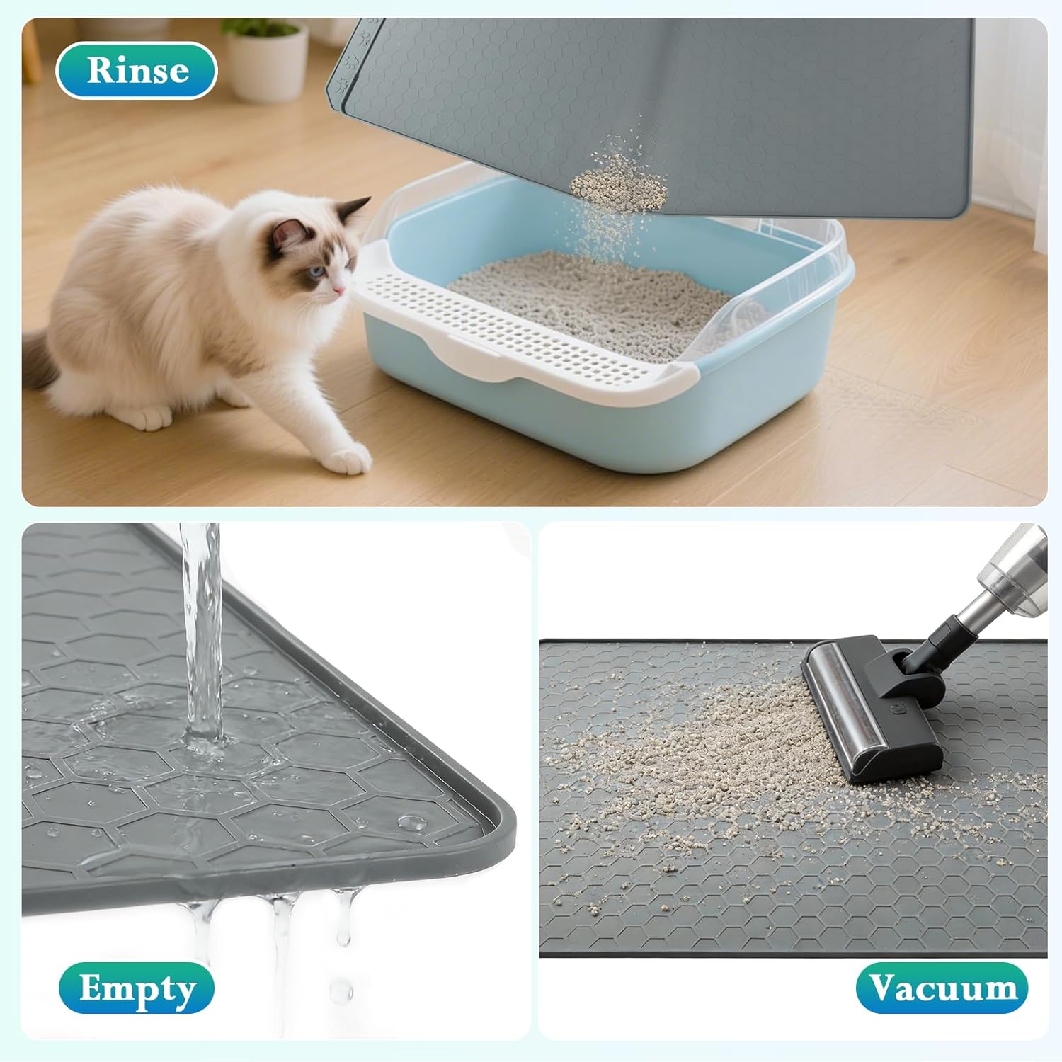 Thumbnail 6 de Large Silicone Cat Litter Mat 86x56 cm – Anti-Slip, Waterproof & Easy to Clean